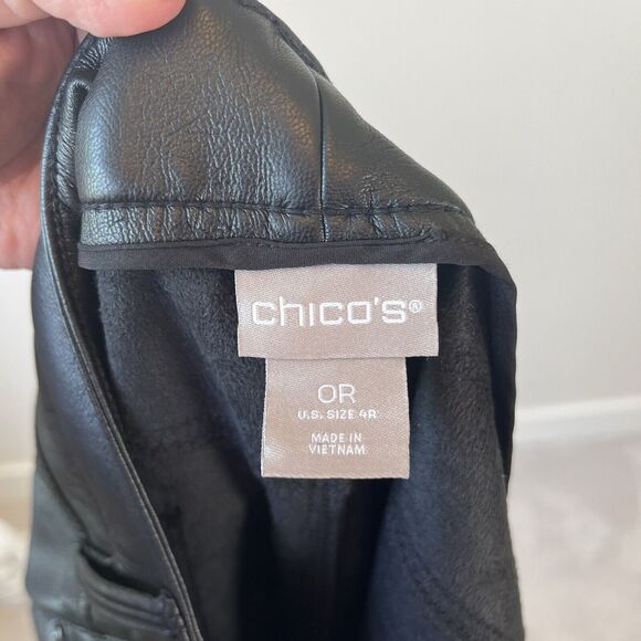 Chico's Faux Leather Slim Pant 5-Pocket Design Black Buttery Soft Women’s Size 4 - Picture 9 of 9